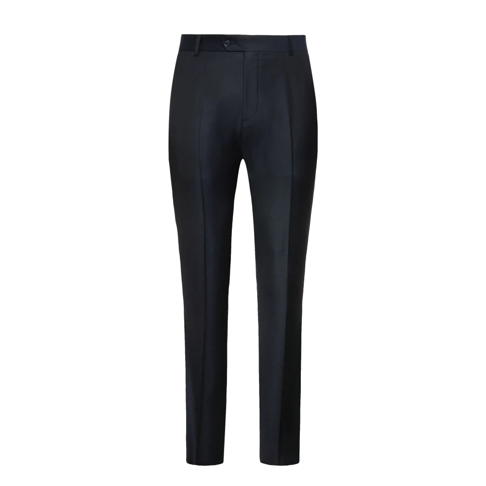 Boggi Milano Mannelijk Blauw Broeken Heren, L, Wol, Broeken In Pure Wool 130S