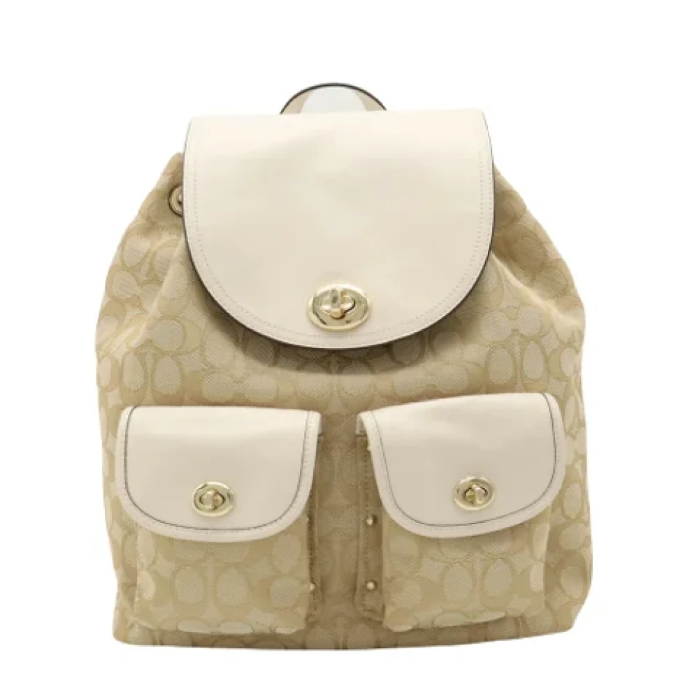 Coach Pre-owned Canvas backpacks Beige Dames