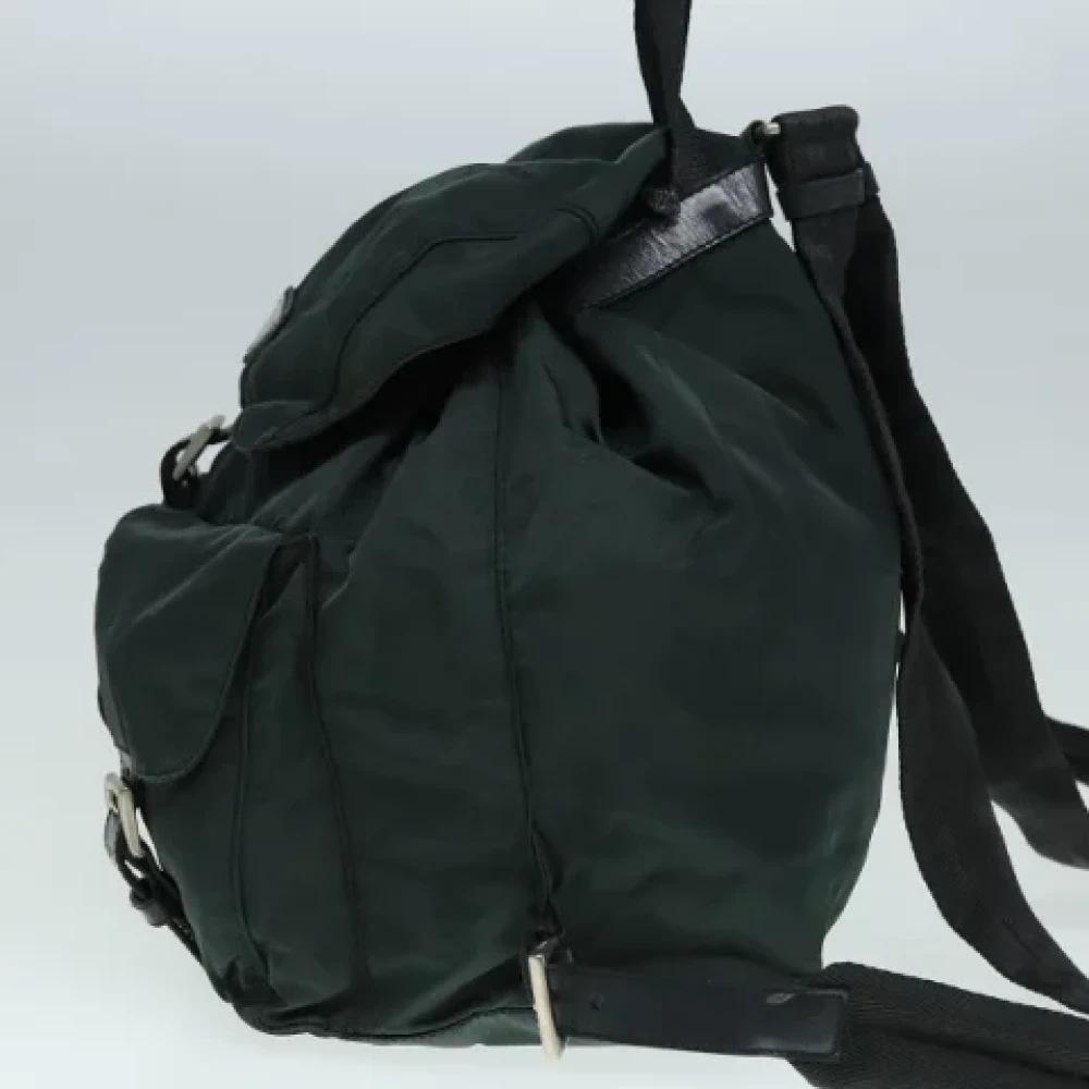 Prada Vintage Pre-owned Nylon backpacks Green Dames