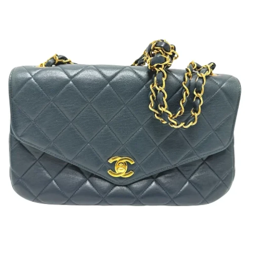 Chanel Vintage Pre-owned Leather chanel-bags Blue Dames