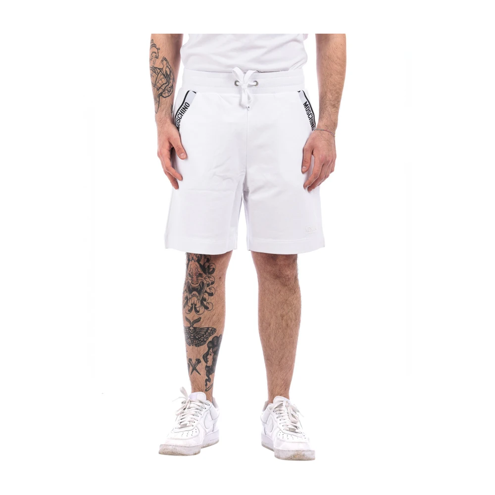 Love Moschino Witte sportieve shorts voor mannen White Heren