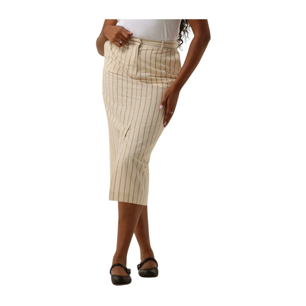 Selected Femme Zandkleurige Pencil Rok Beige Dames