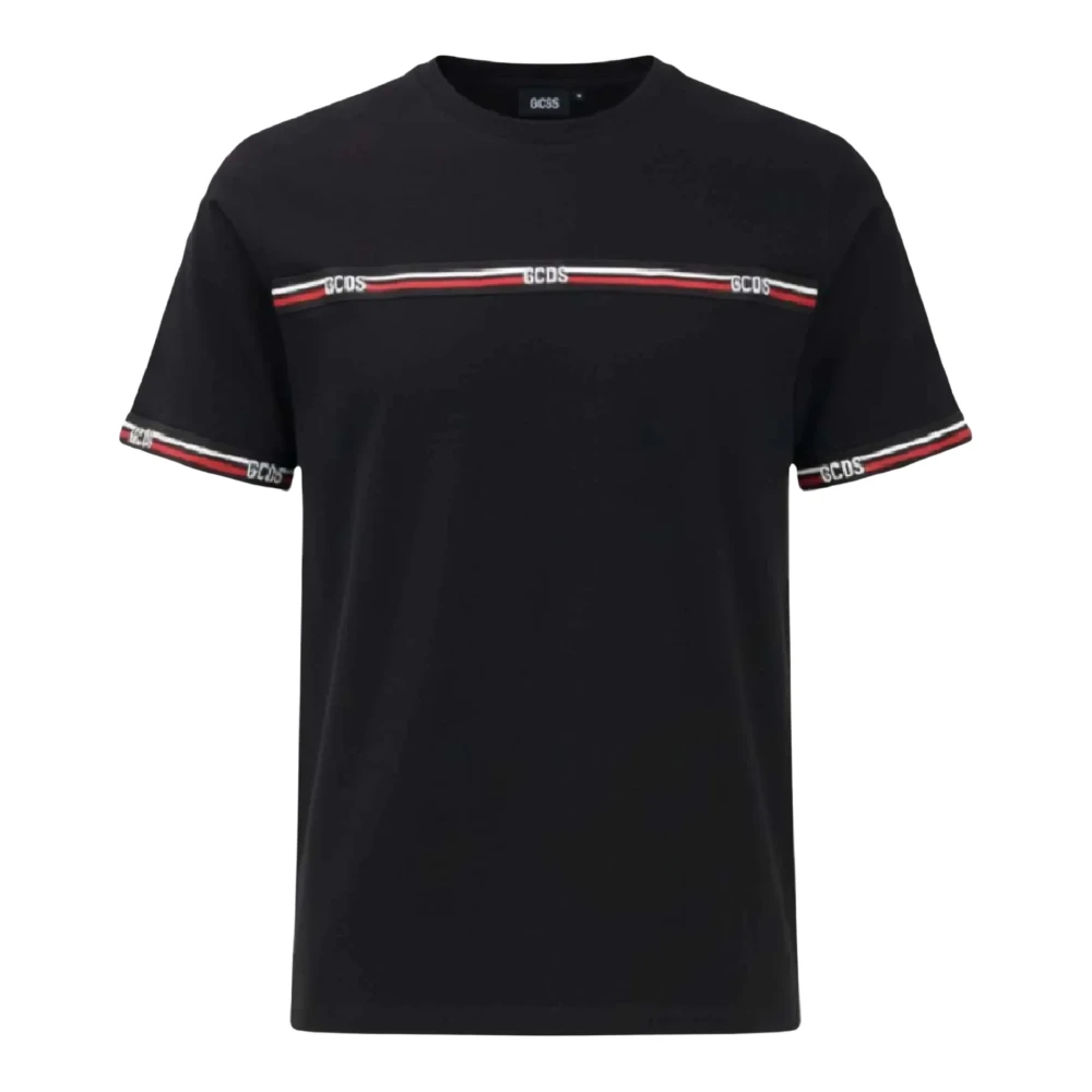 Gcds Black T-Shirts, Male, Xs, Logo Tape Ss T-Shirt