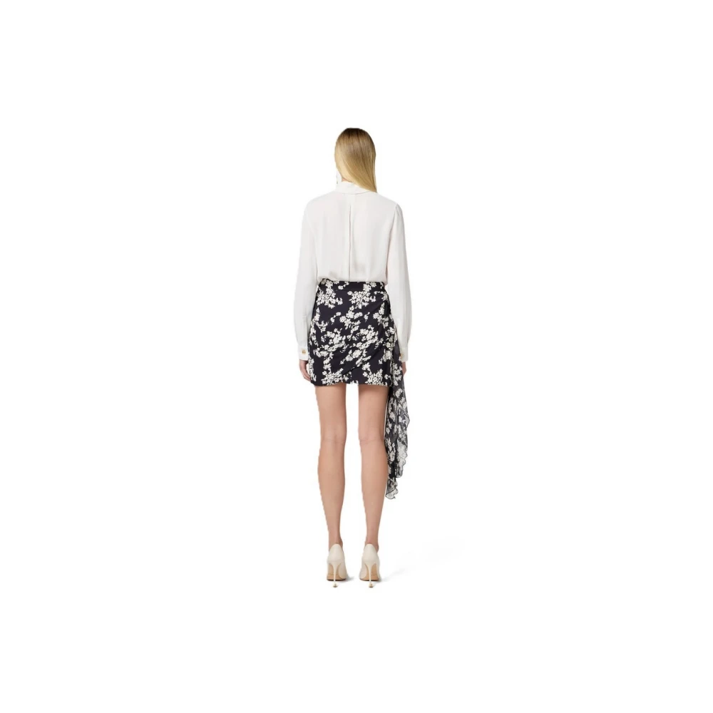 Elisabetta Franchi Viscose Rok Elegante Stijl Black Dames