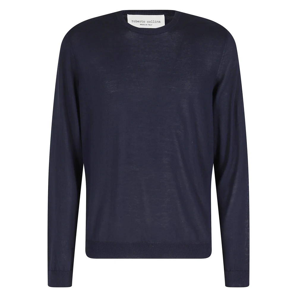 Roberto Collina Men's Blue Round-Neck Knitwear - Round-Neck Knitwear - Xl - Knitwear
