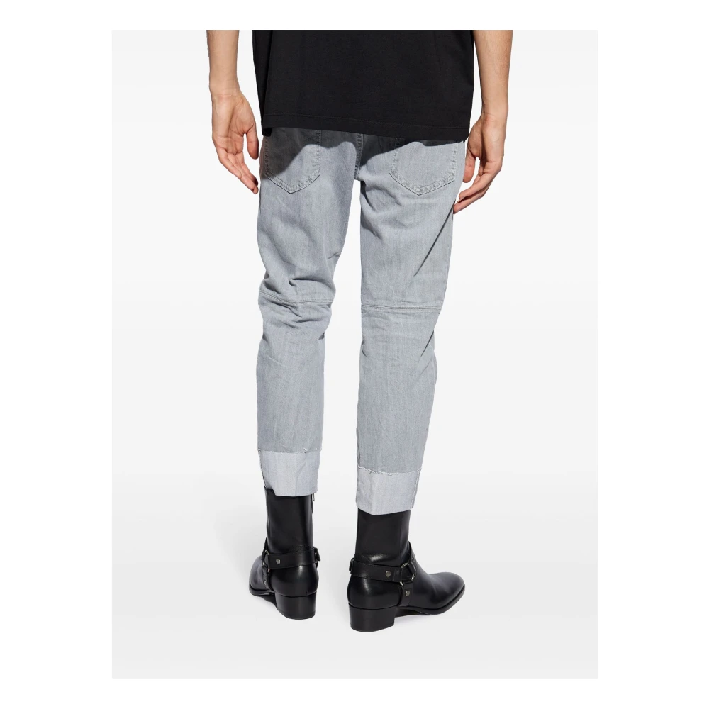 Dsquared2 Lichtgrijze Biker Crop Jeans Gray Heren