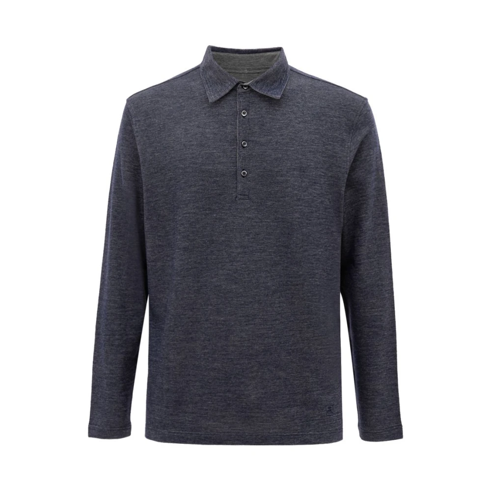 Corneliani Blauwe Wollen Poloshirt Blue Heren