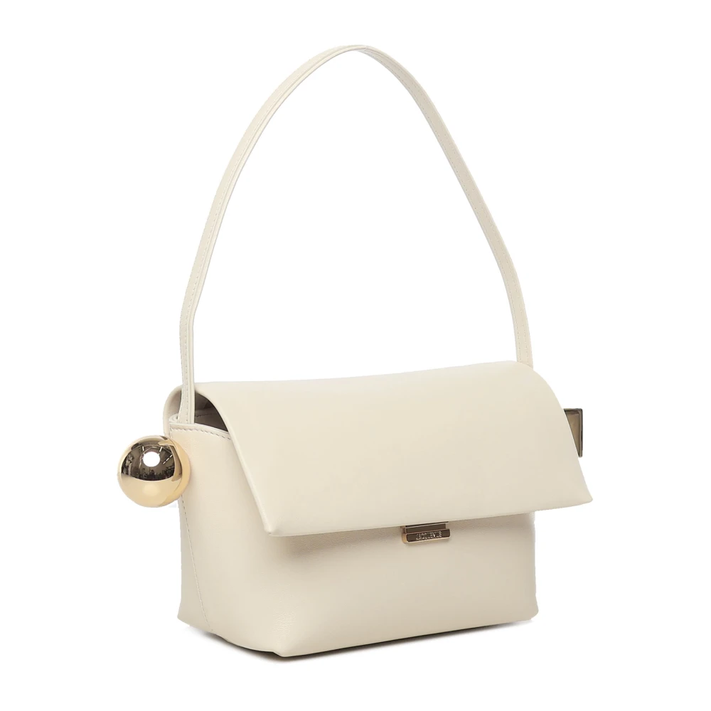 Jacquemus Cirkelvormige Metalen Sluiting Clutch Room Beige Dames
