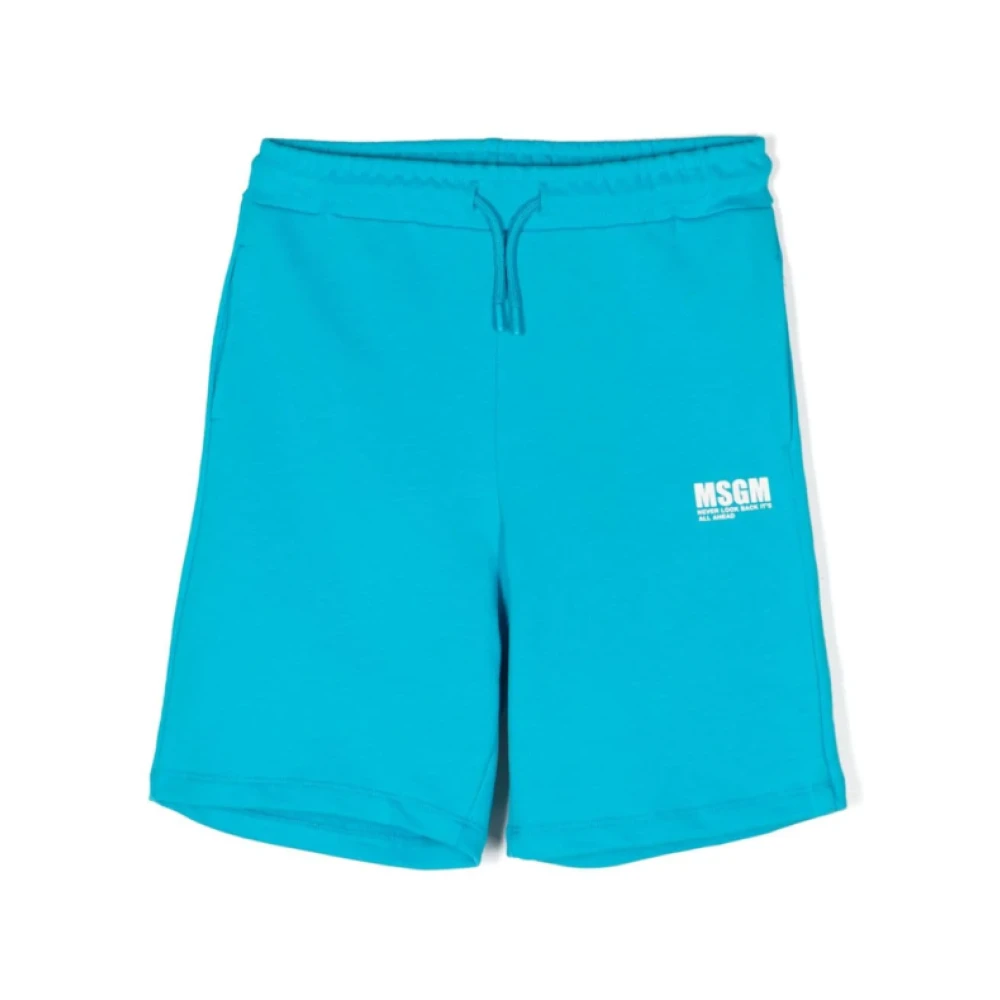 Msgm Blue Shorts, Male, 10 Y, Stylish Fashionable Product For You