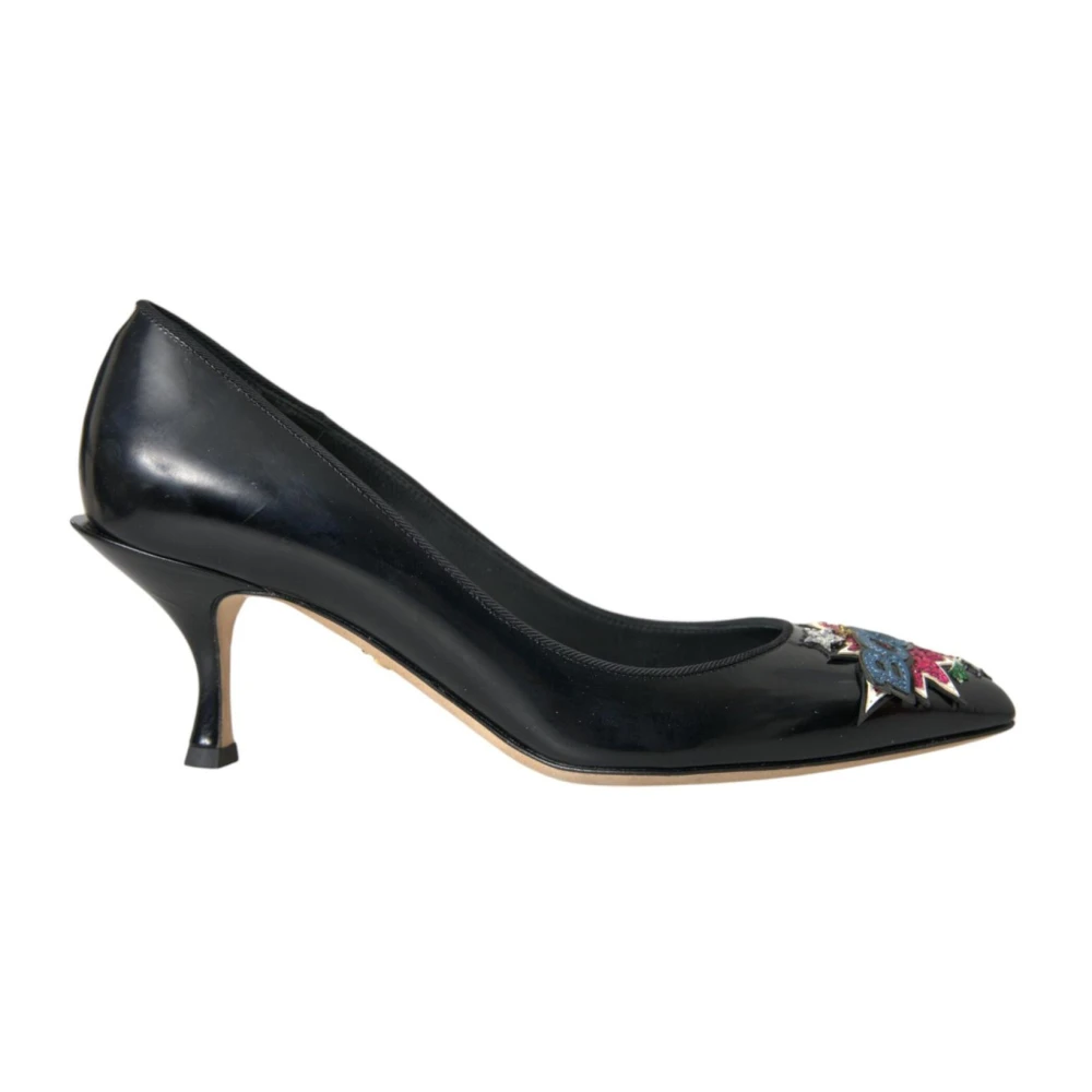 Dolce & Gabbana Black Leather Starburst Design Pumps - Female - Pumps - 3 1/2 Uk - Shoes