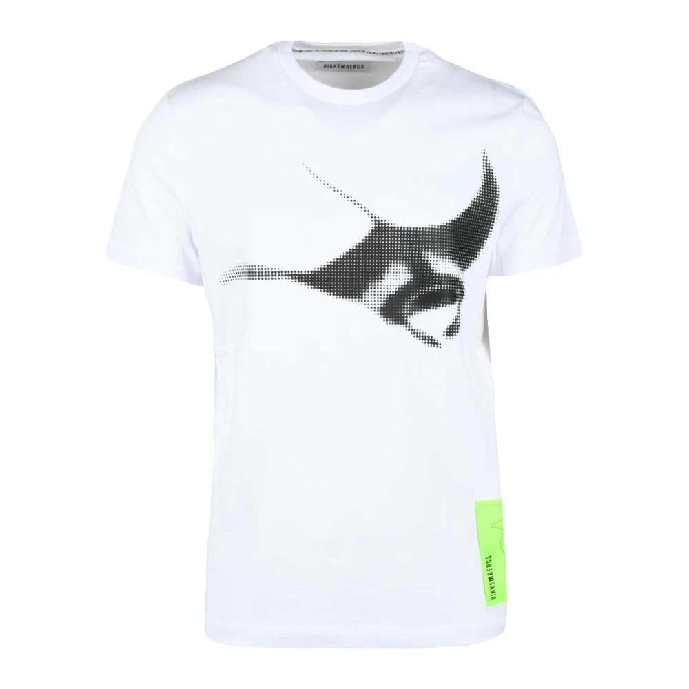 Bikkembergs Katoen Elastaan T-shirt White Heren
