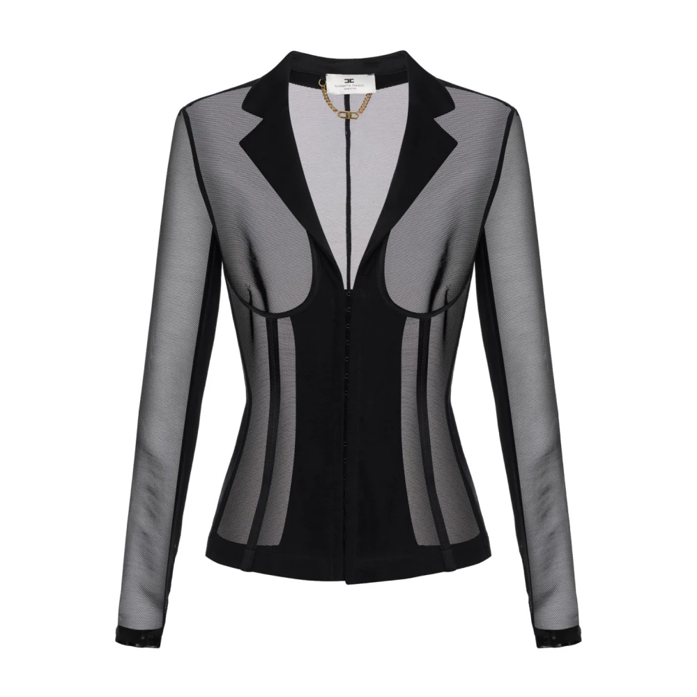 Elisabetta Franchi Zwarte Jassen voor Vrouwen Black Dames
