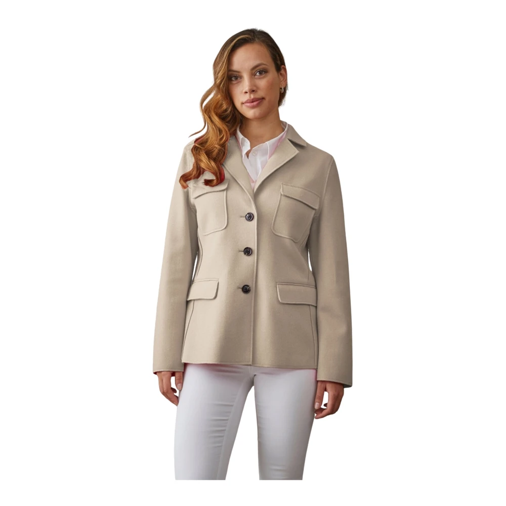 Junge Elegante Vrouwelijke Blazer Jas Ivoor Beige Dames