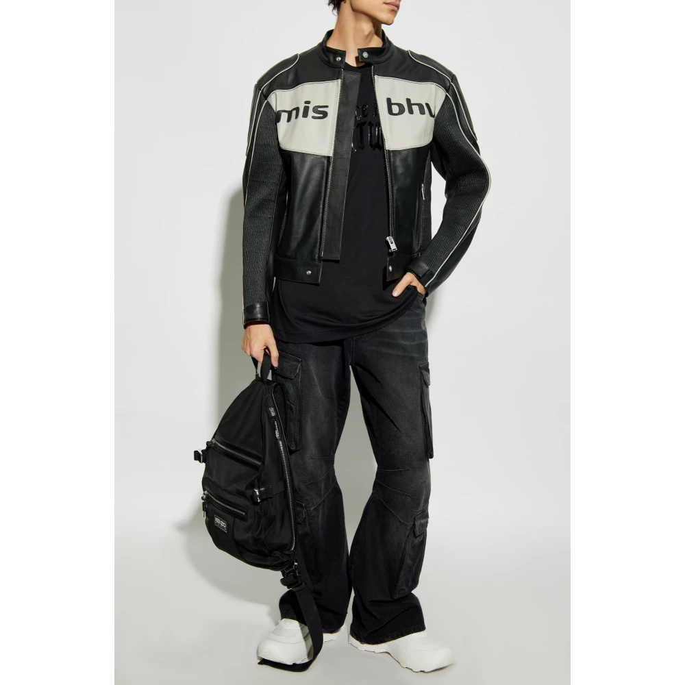 Versace Jeans Couture T-shirt met bedrukt logo Black Heren