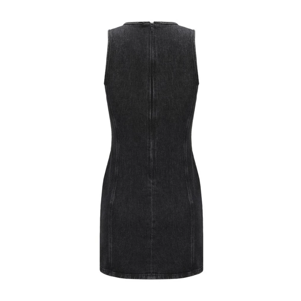 Diesel Mouwloze Katoenen Mini Jurk met Uitsnijding en Achterrits Black Dames