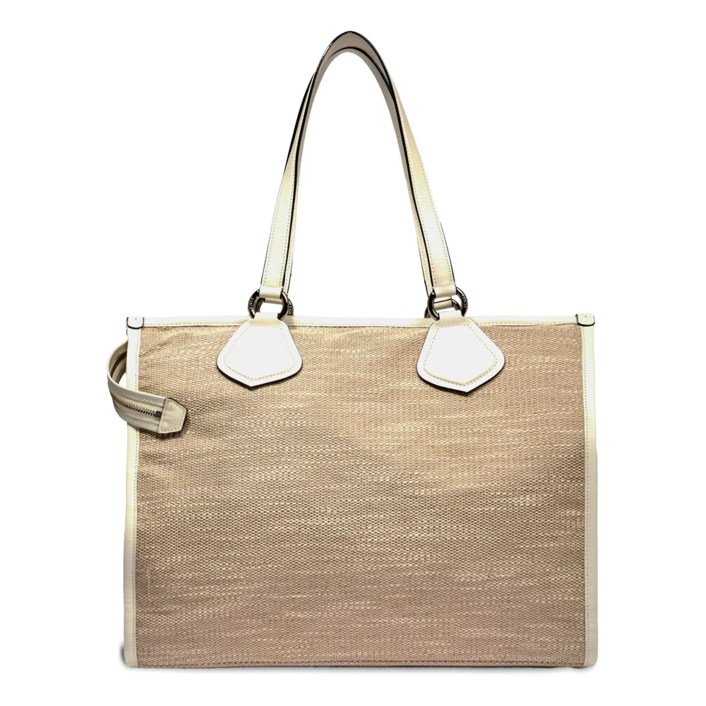 Lancel Natuurlijke Witte Tote Tas Beige Dames