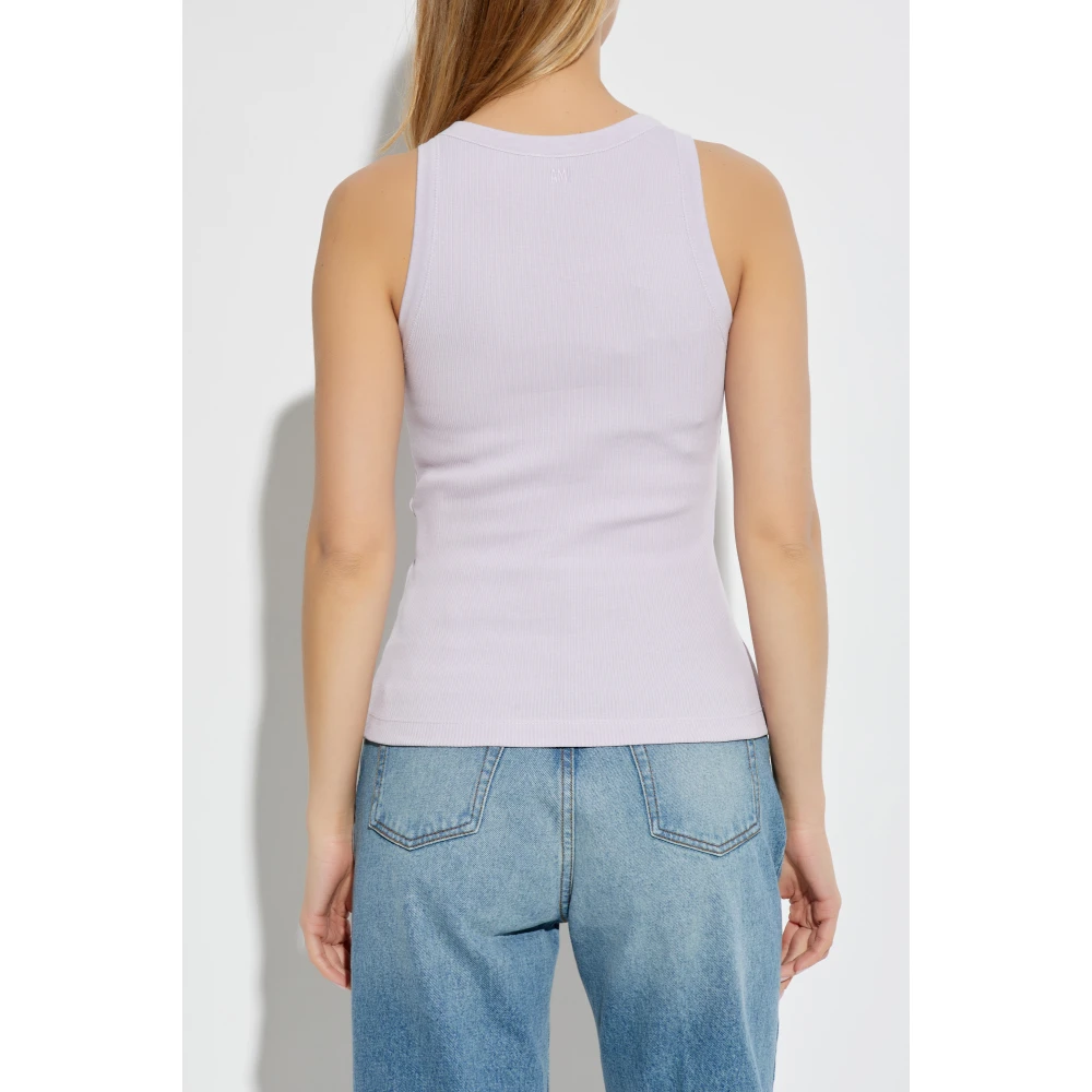 Ami Paris Top met logo Purple Dames