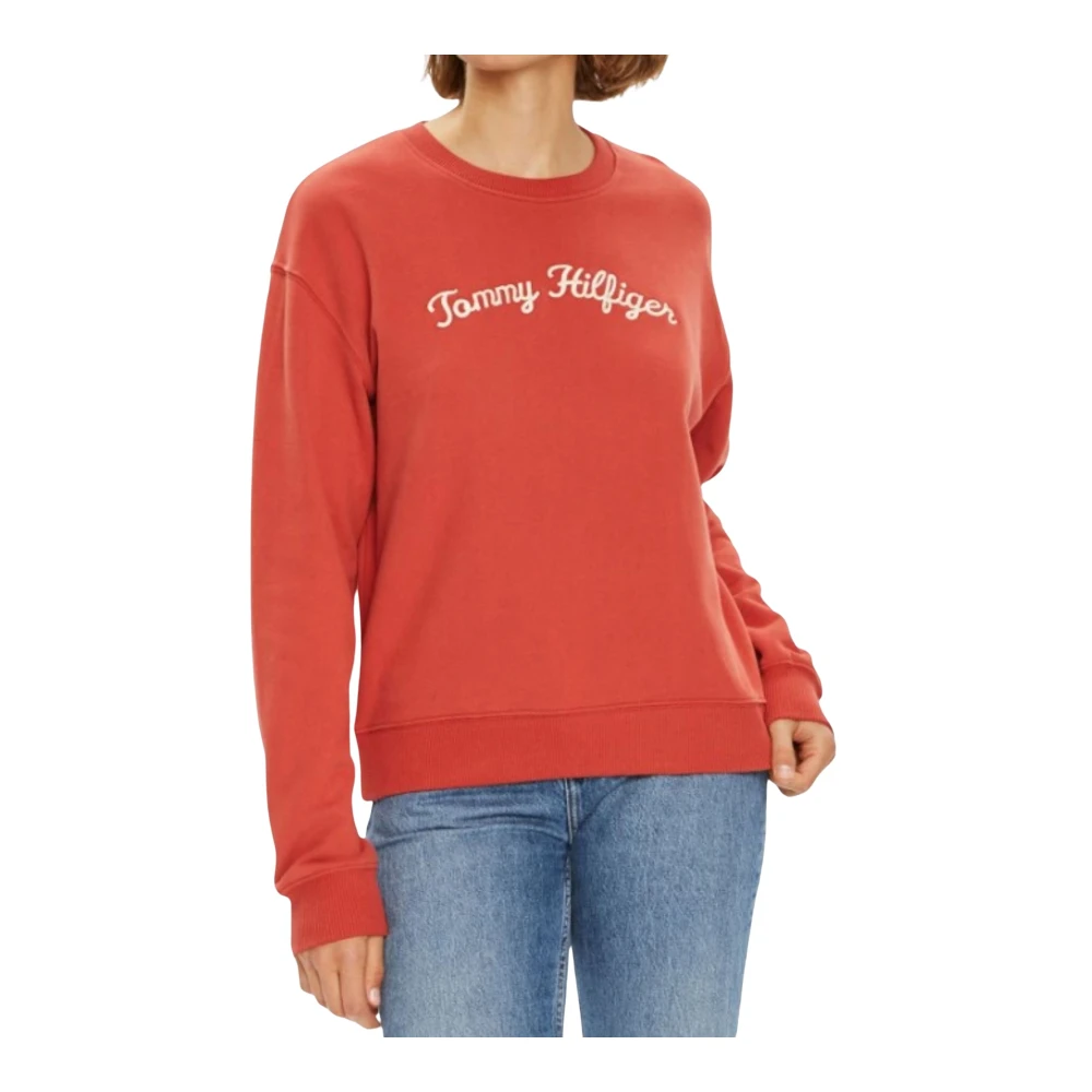 Tommy Hilfiger Moderne Script Sweatshirt voor Vrouwen Red Dames