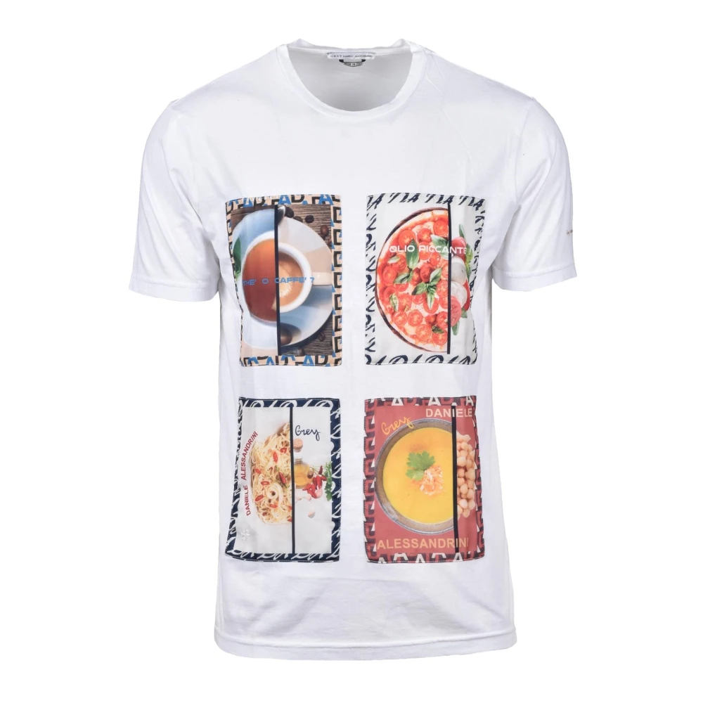 Daniele Alessandrini Grijze Katoenen T-shirt Blue Heren