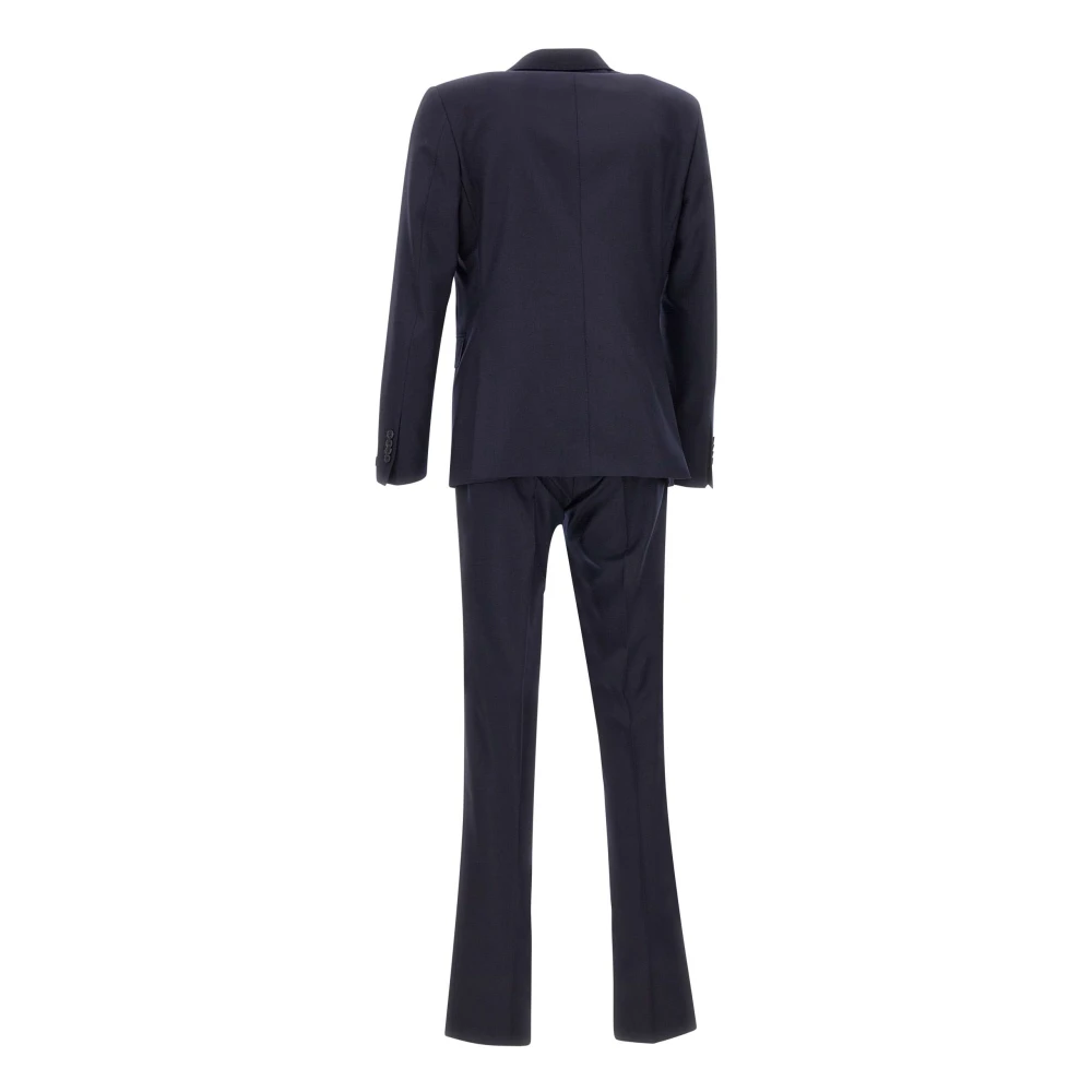 Tagliatore Navy Blue Wool Suit Dress Blue Heren