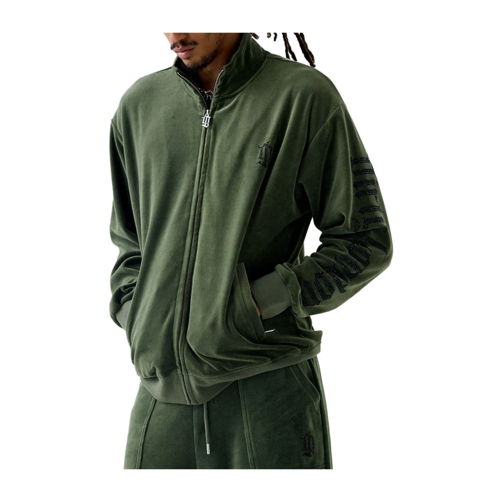 Juicy Couture Thyme Velours Rits Track Jacket Green Heren