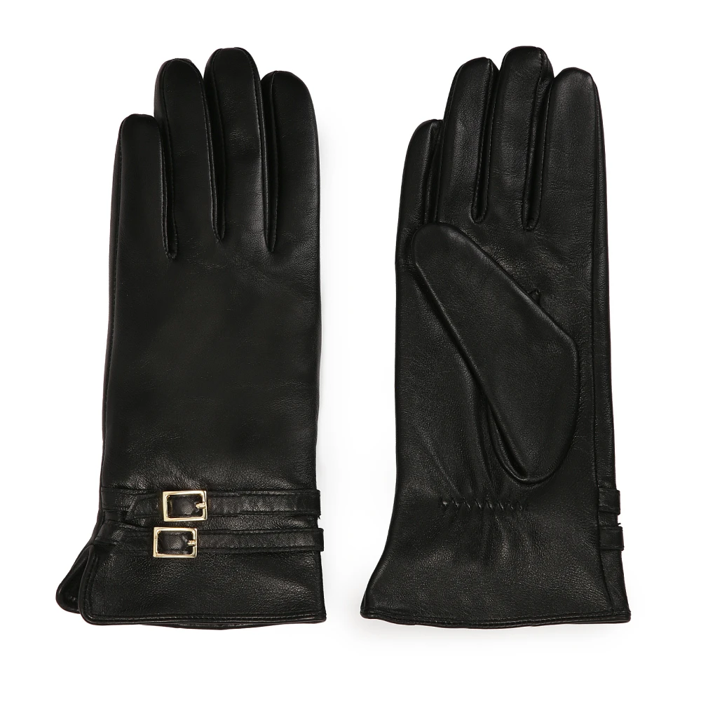 Kazar Elegante zwarte handschoenen met twee strepen Black Dames