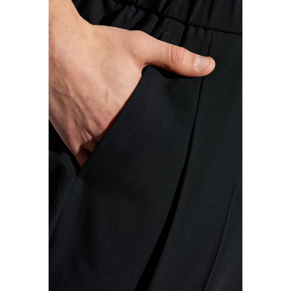 Giorgio Armani Wollen broek met vouw Blue Heren