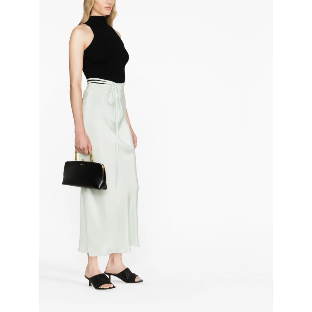 Jil Sander Zwarte leren handtas met gouden hardware Black Dames