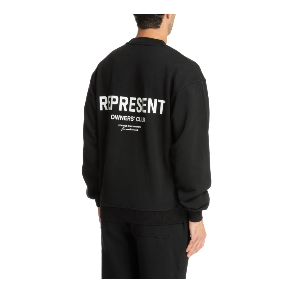 Represent Gestreept Logo Sweatshirt Black Heren