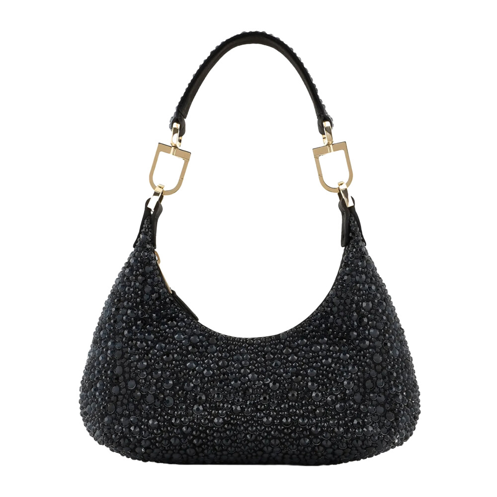 Borsa Hobo nera con strass Giorgio Armani A tracolla Miinto