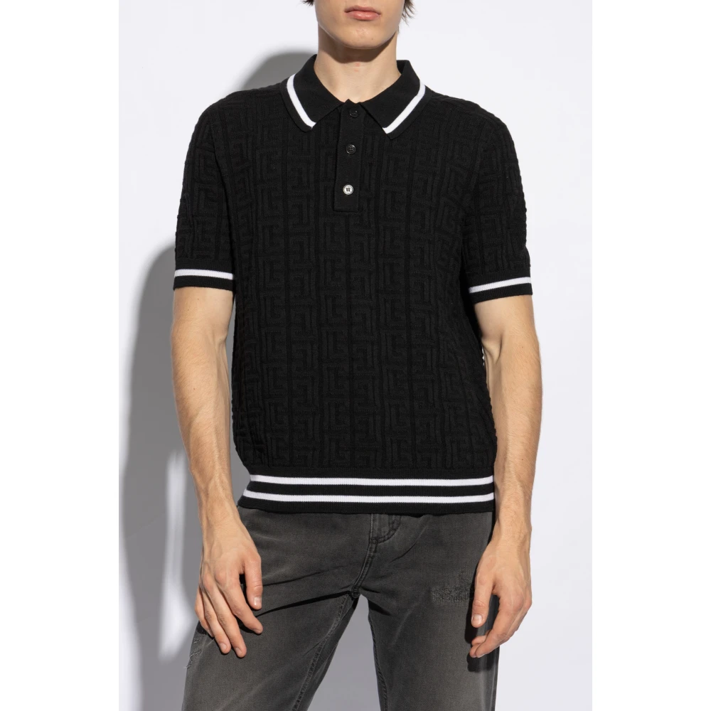 Balmain Polo met monogram Black Heren