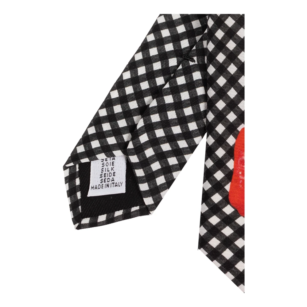 Moschino Zijden stropdas met print Black Heren