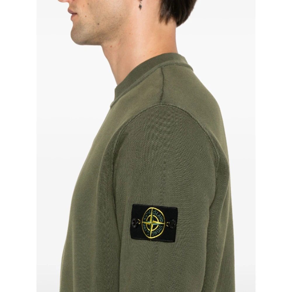 Stone Island Diagonaal Fleece Trui Groen Mos Green Heren