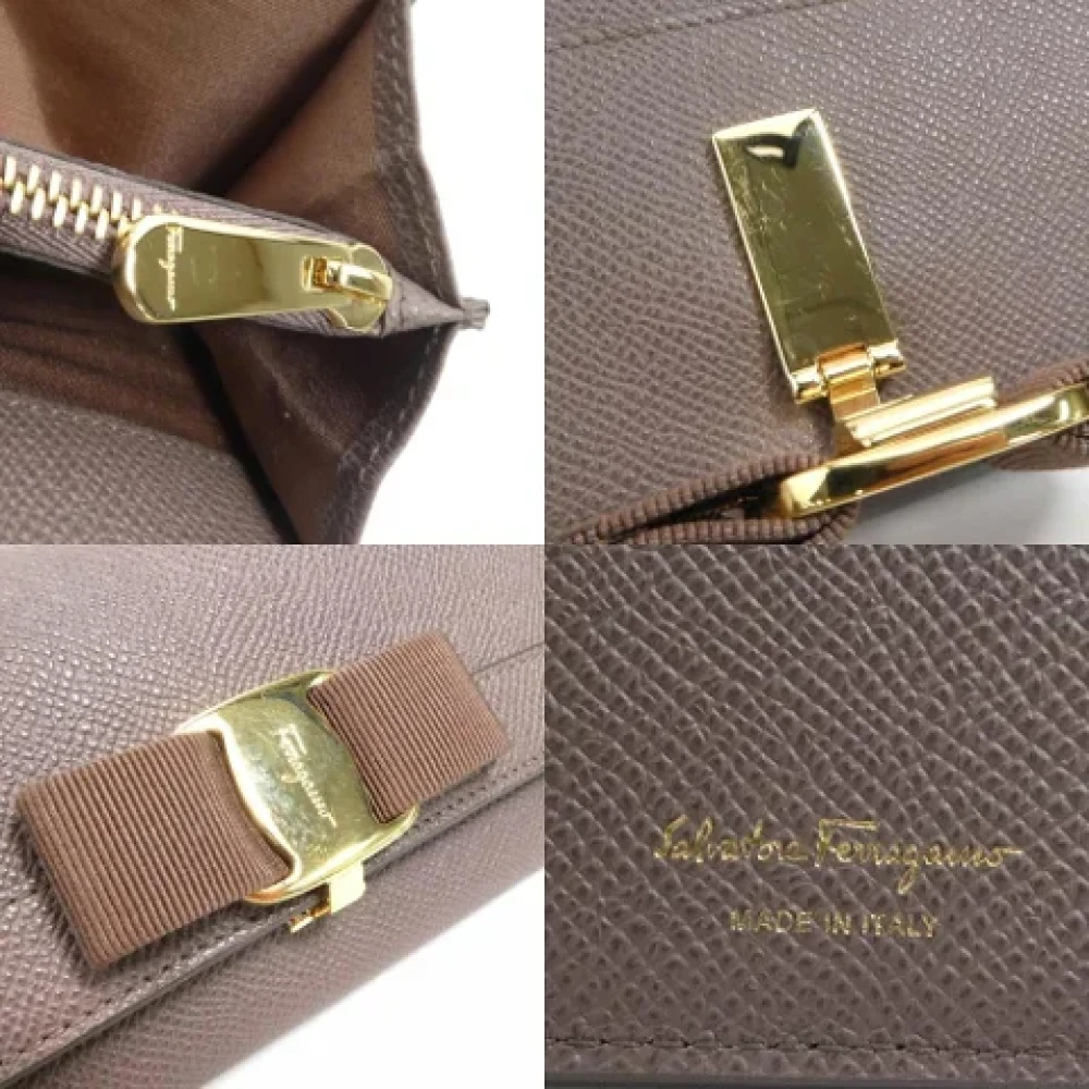 Salvatore Ferragamo Pre-owned Leather wallets Brown Dames