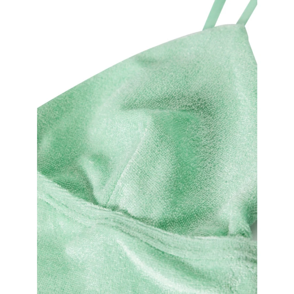 Baserange Groene Velours Blend Bodysuit met V-hals Green Dames