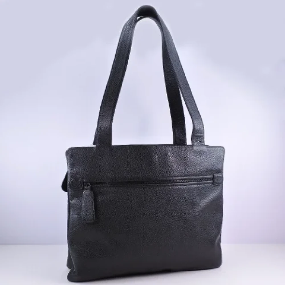Chanel Vintage Pre-owned Leather totes Black Dames