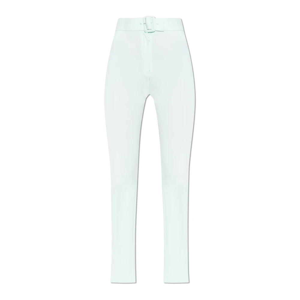 Courrèges Vrouw Blauw Broeken Dames, S, Jersey Broek Met Gespdetail