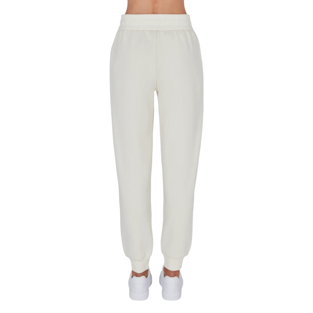 Armani Exchange Casual witte broek met logo detail White Dames