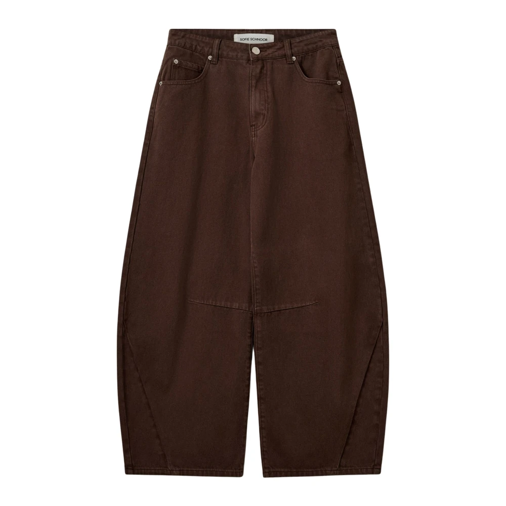 Sofie Schnoor Brown Loose Fit Jeans, Female, Xl, Wide Jeans
