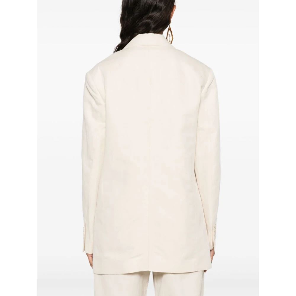 Filippa K Roomkleurige jas met knoopsluiting Zakken Beige Dames