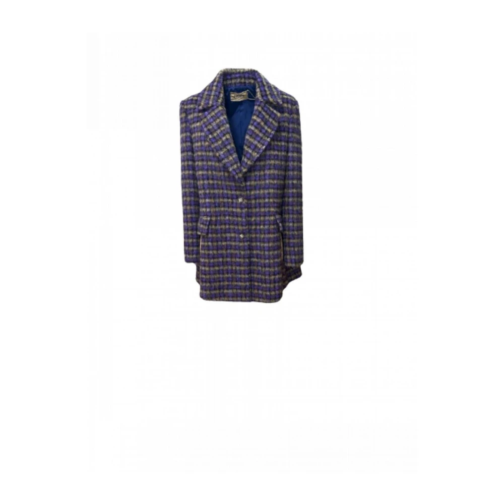 Alviero Martini 1a Classe Katoenen overjas trenchcoat paars patroon Multicolor Dames