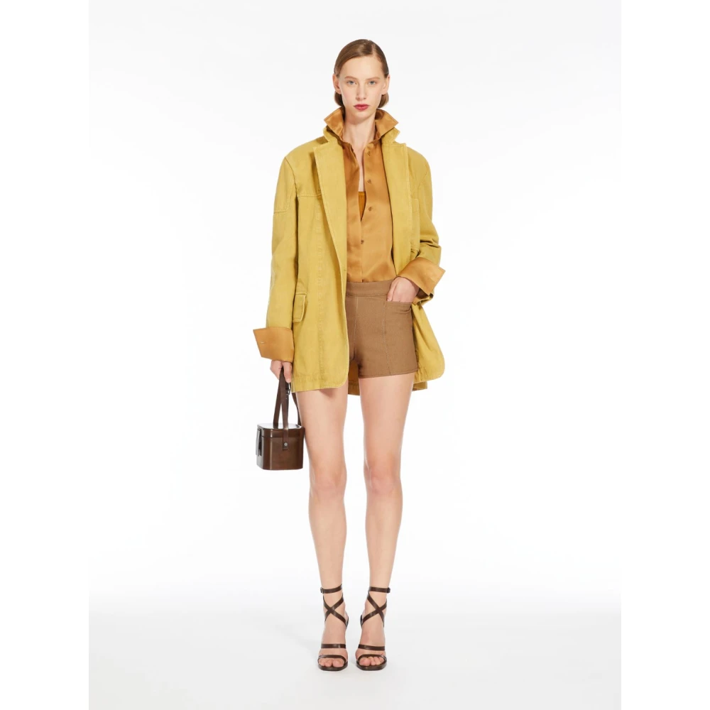 Max Mara Klassieke Zijden Shirt Bruin Brown Dames