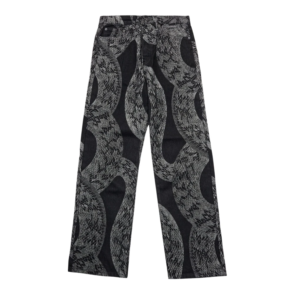 Iuter Slang Jacquard Losse Denim Jeans Gray Heren