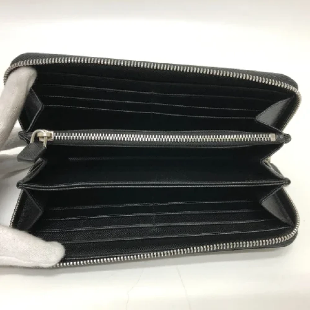 Prada Vintage Pre-owned Leather wallets Black Dames