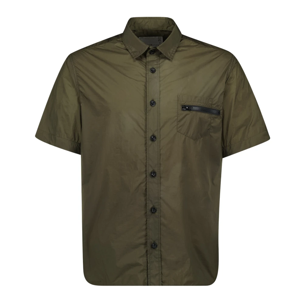 Sacai Homme Vert Chemises, Taille: S Chemise En Nylon Printemps-Été 2025