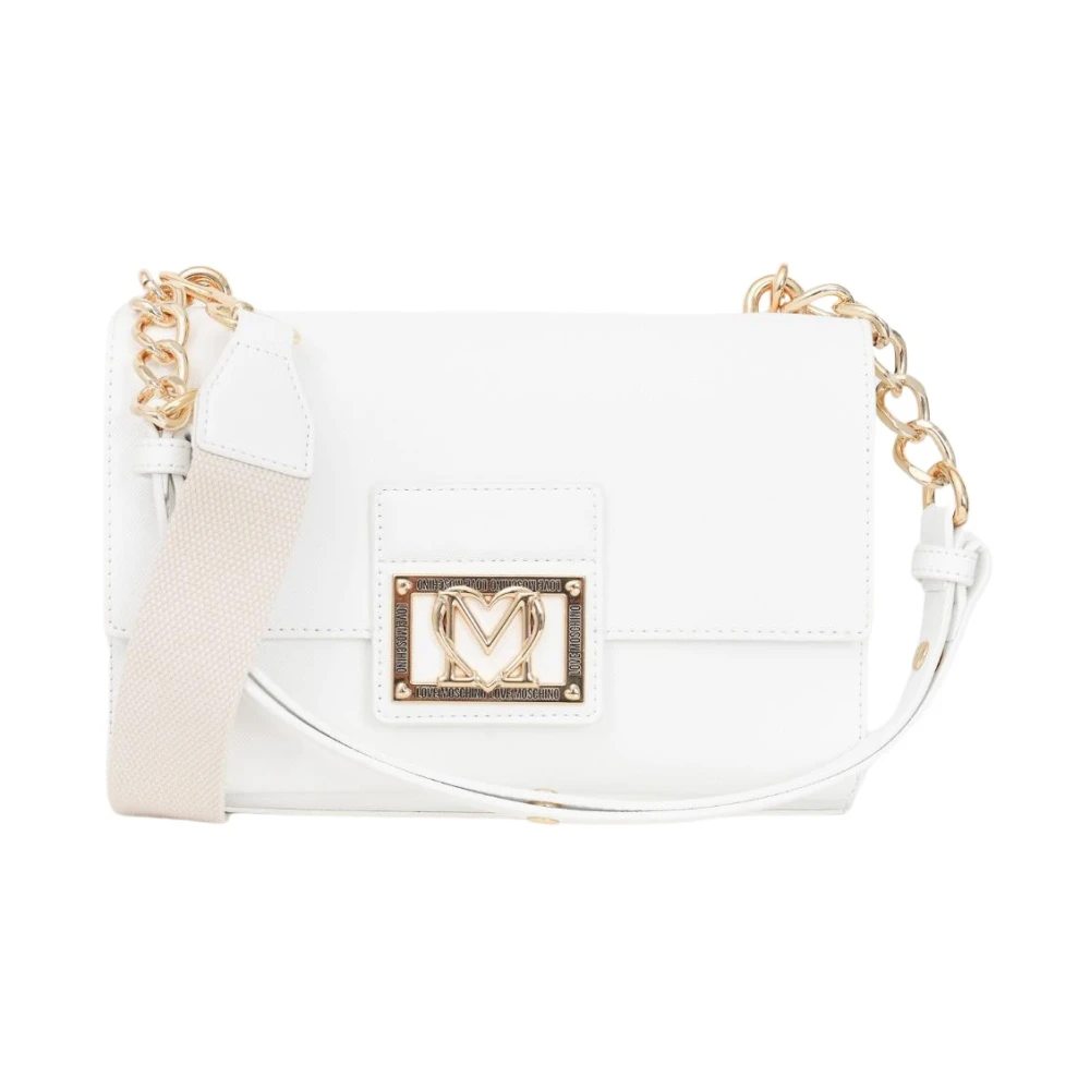 Love Moschino Saffiano Leren Portemonnee White Dames