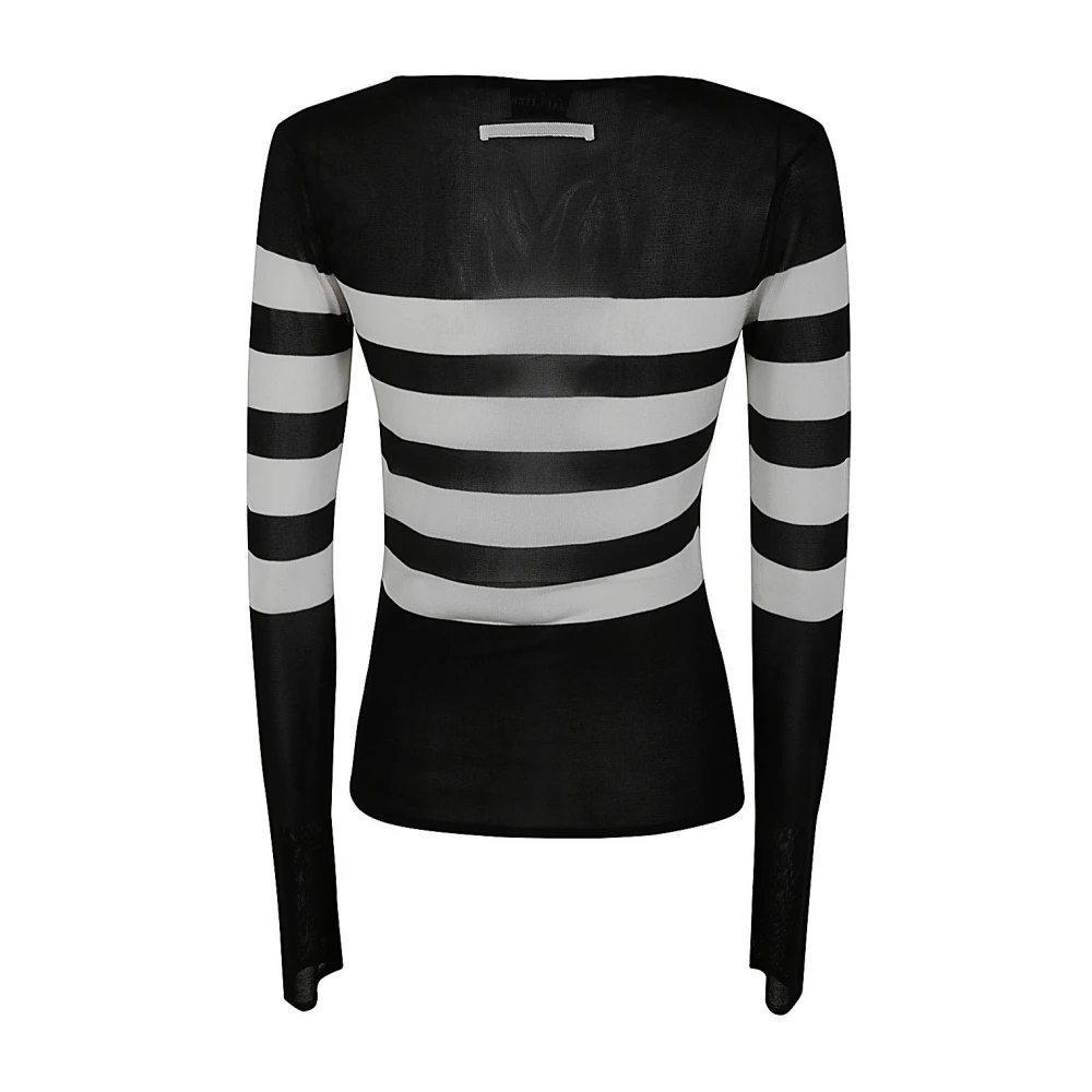 Jean Paul Gaultier Zwart Wit Transparante Viscose Top Black Dames