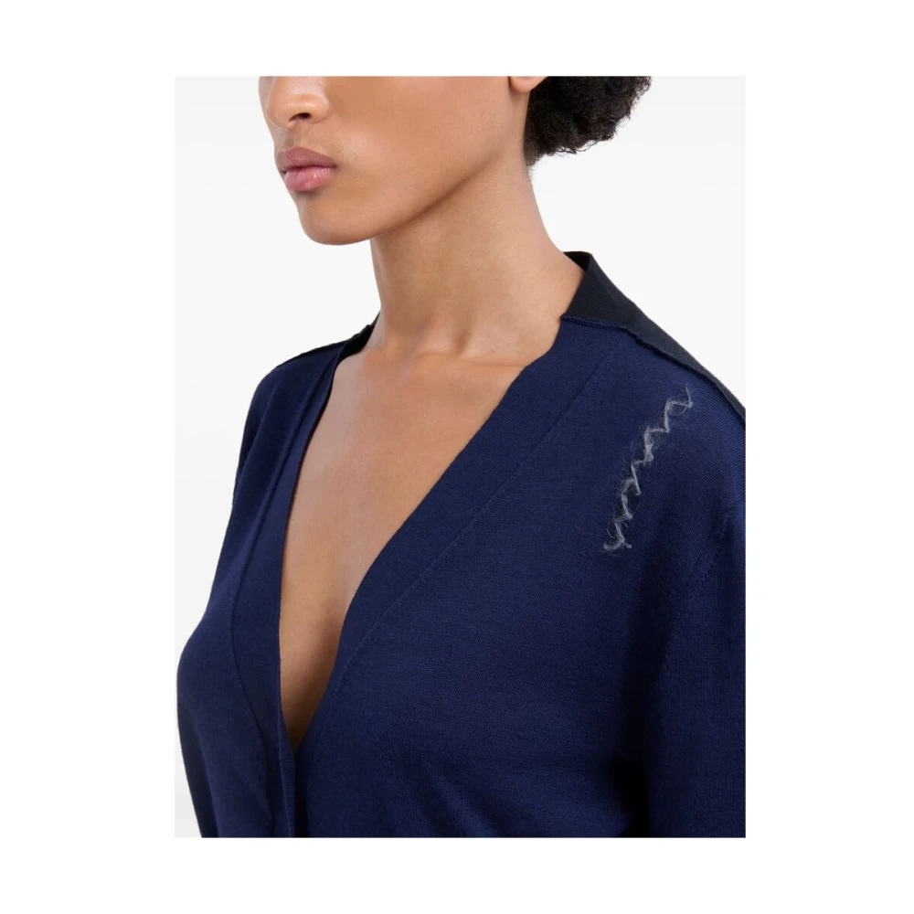 Marni Navy Blauwe Gebreide Trui Blue Dames