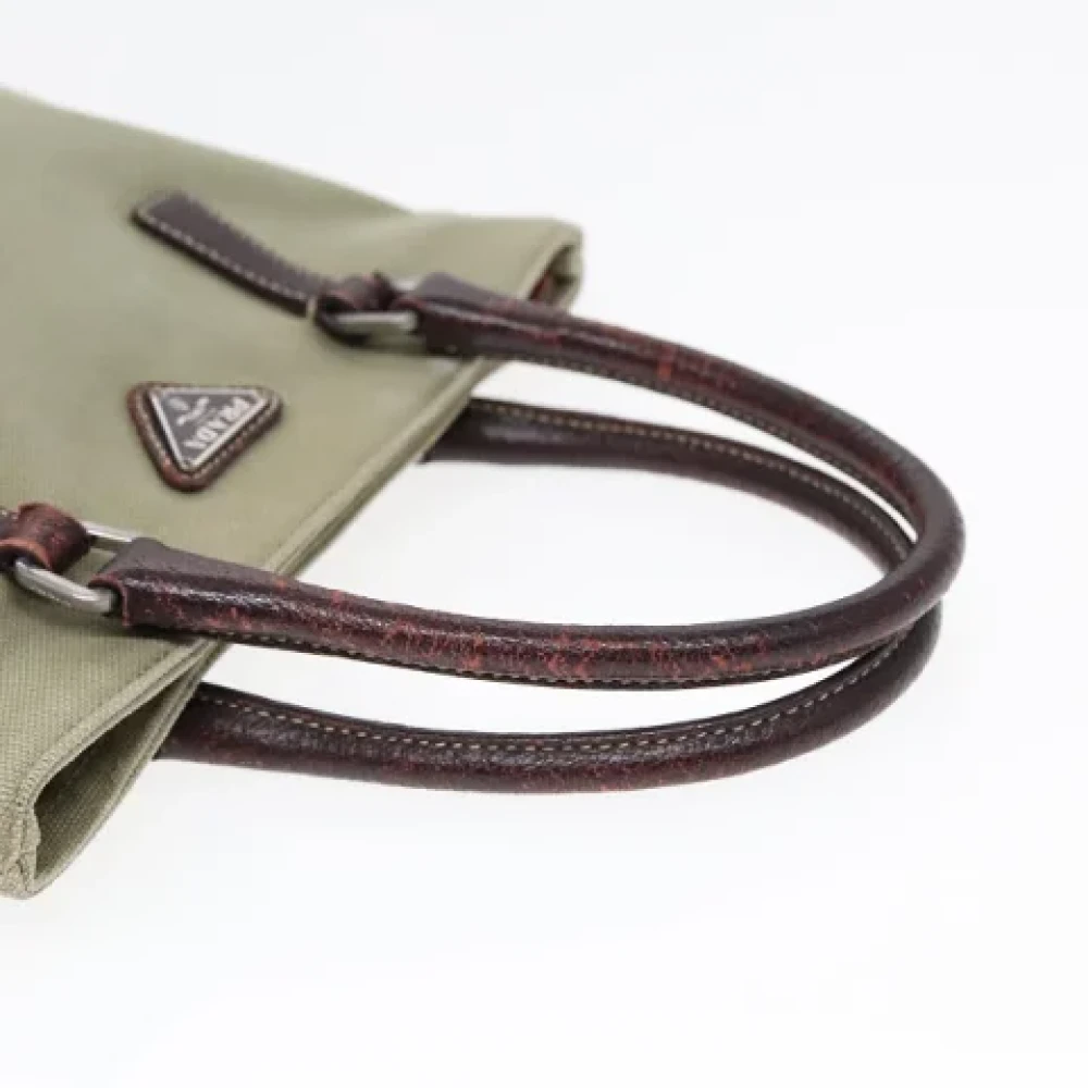Prada Vintage Pre-owned Canvas handbags Green Dames
