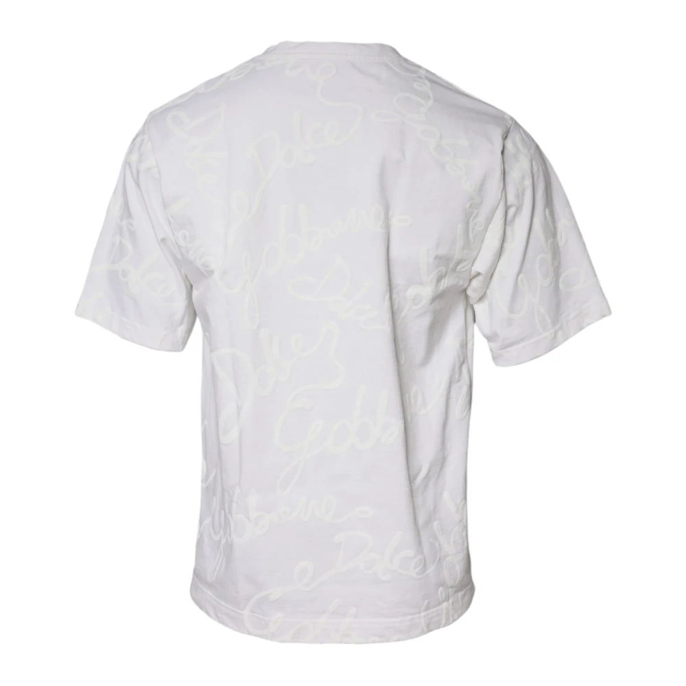 Dolce & Gabbana Witte Katoenen Crew Neck T-shirt White Heren
